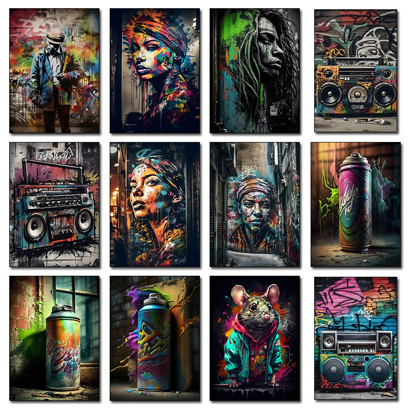 Resin Art On Wall - Street Graffiti Art Drawing Recorder Posters