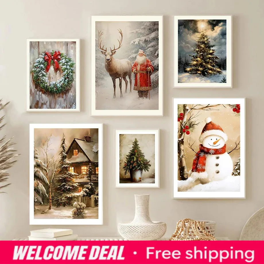 Resin Art On Wall - Christmas Decor Gift Christmas Tree Santa