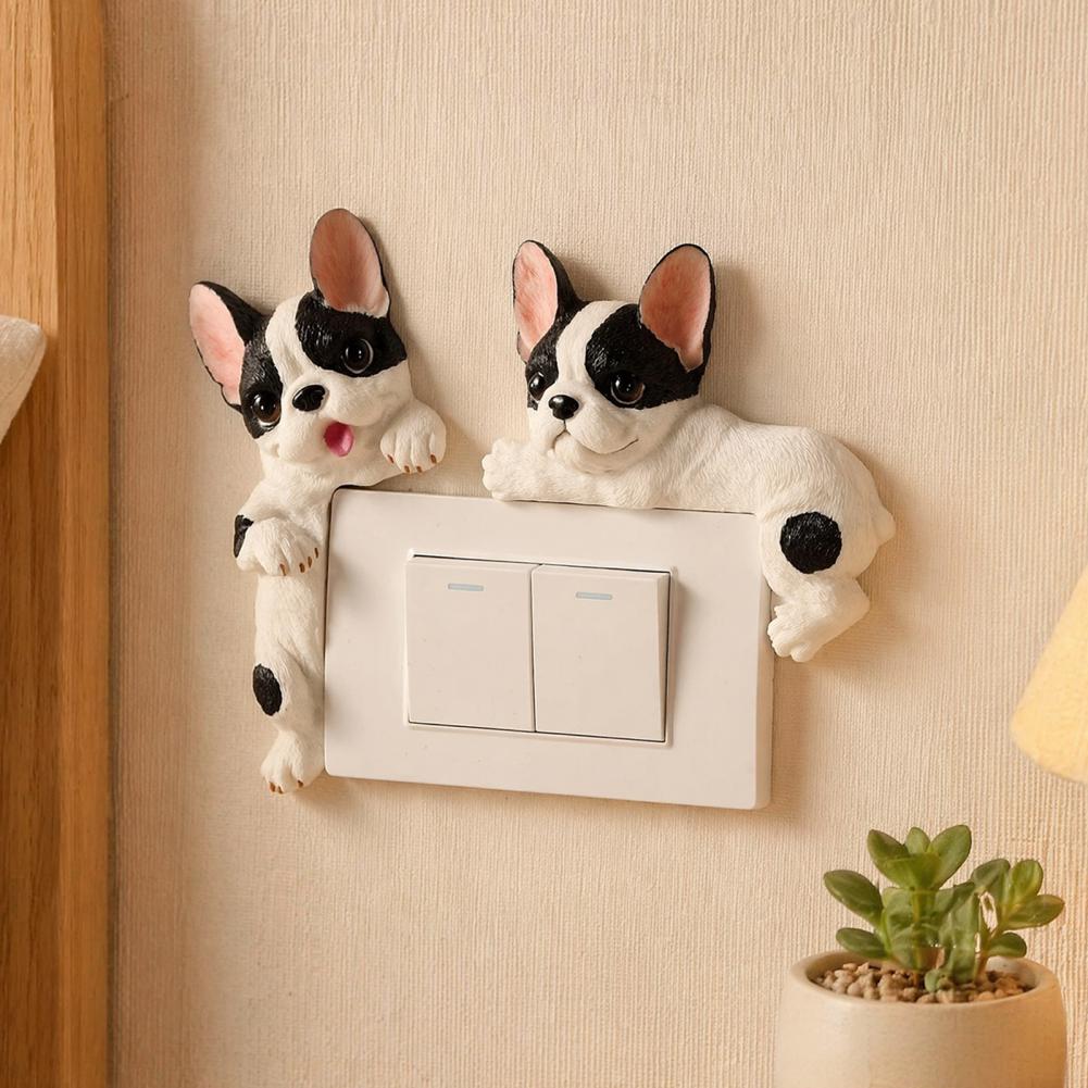 Resin Art Sticker - 3D French Bulldog Resin Light Switch