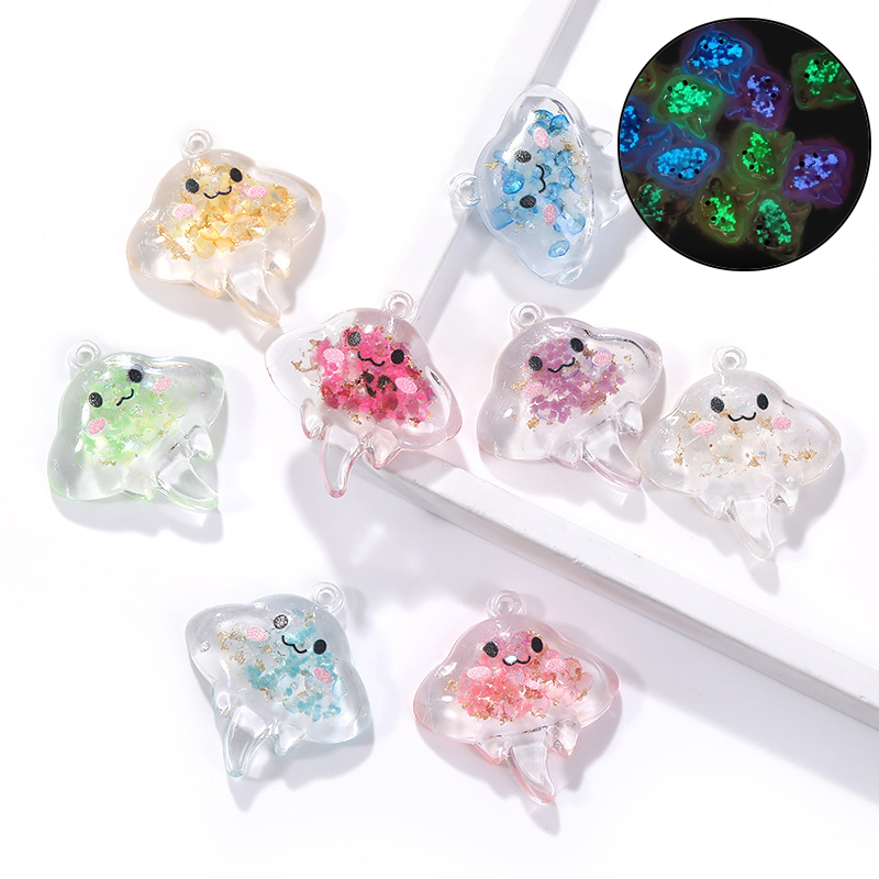 Resin Art Acrylic - 10Pcs Luminous Manta Rays Resin Charms
