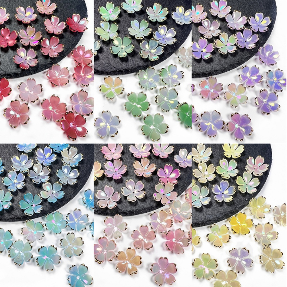 Resin Art Jewelry Kit - 50pcs/lot 19mm Acrylic Cherry Blossoms Flower