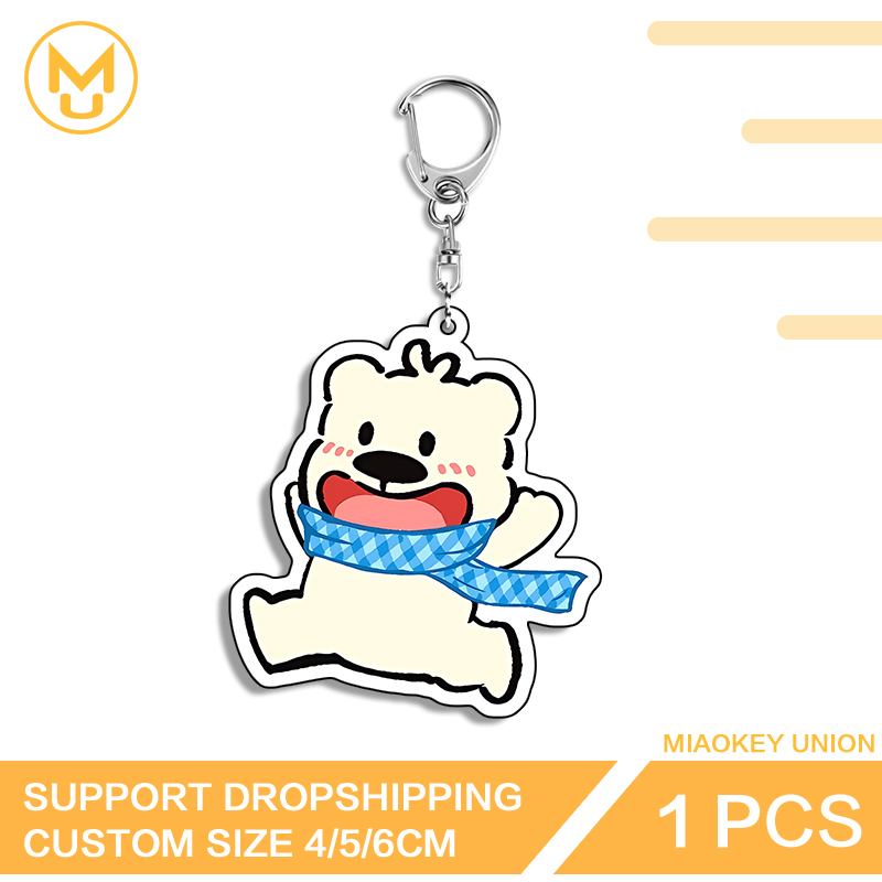 Cute Run Bear Eye Catching Edg - Resin Art Keychain Design ulasan dan harga