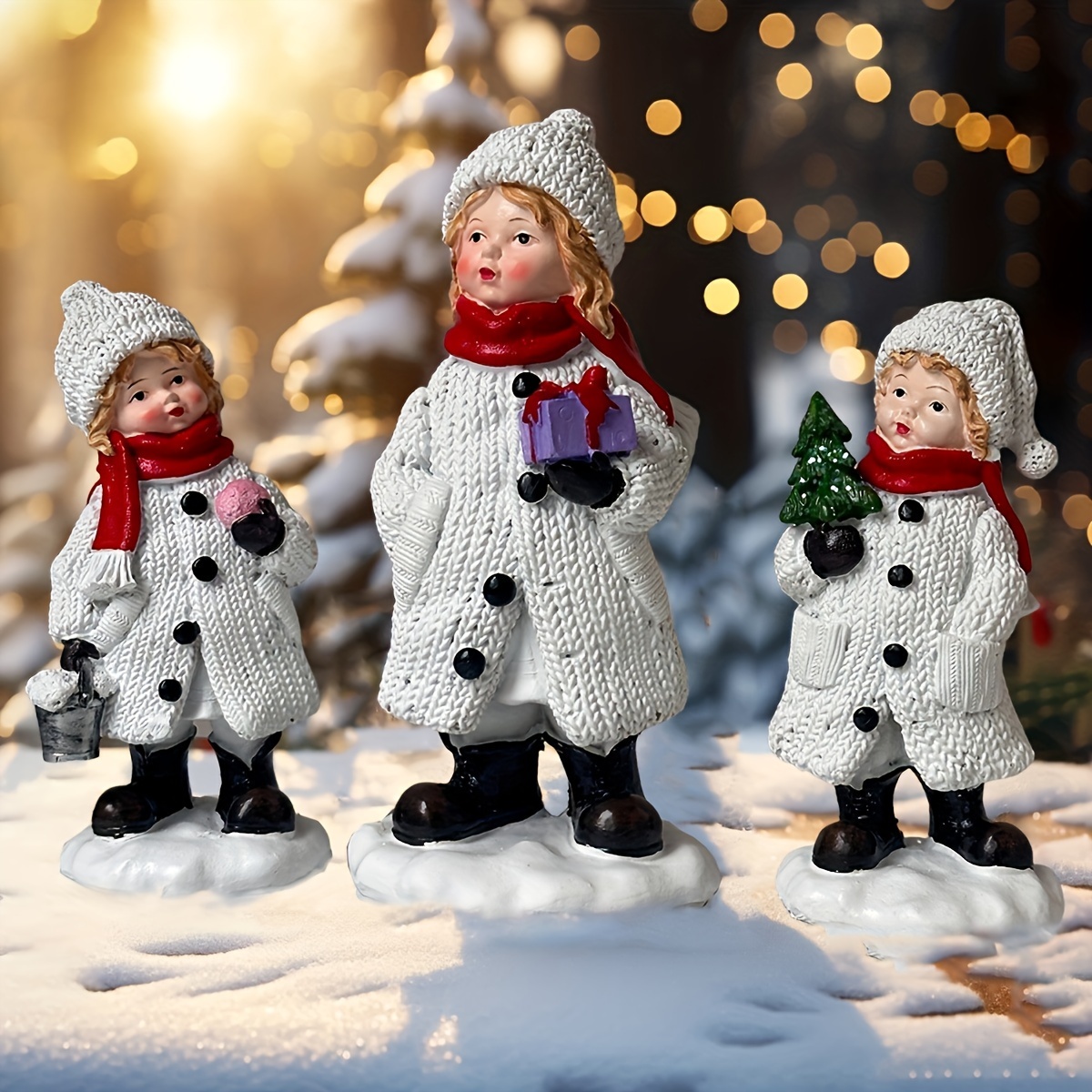 Gorgeous Snowman Resin Statue  - Resin Art Tree ulasan dan harga