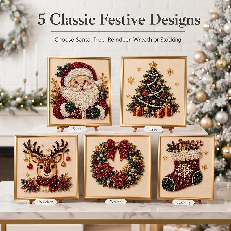 Christmas Pearl Diamond Painti - Resin Art On Wall ulasan dan harga
