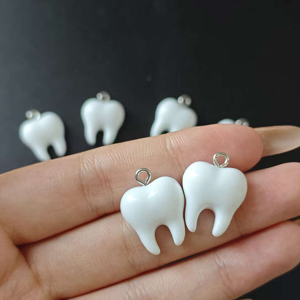 10pcs Cute White Teeth Resin P - Resin Art Jewelry Kit ulasan dan harga
