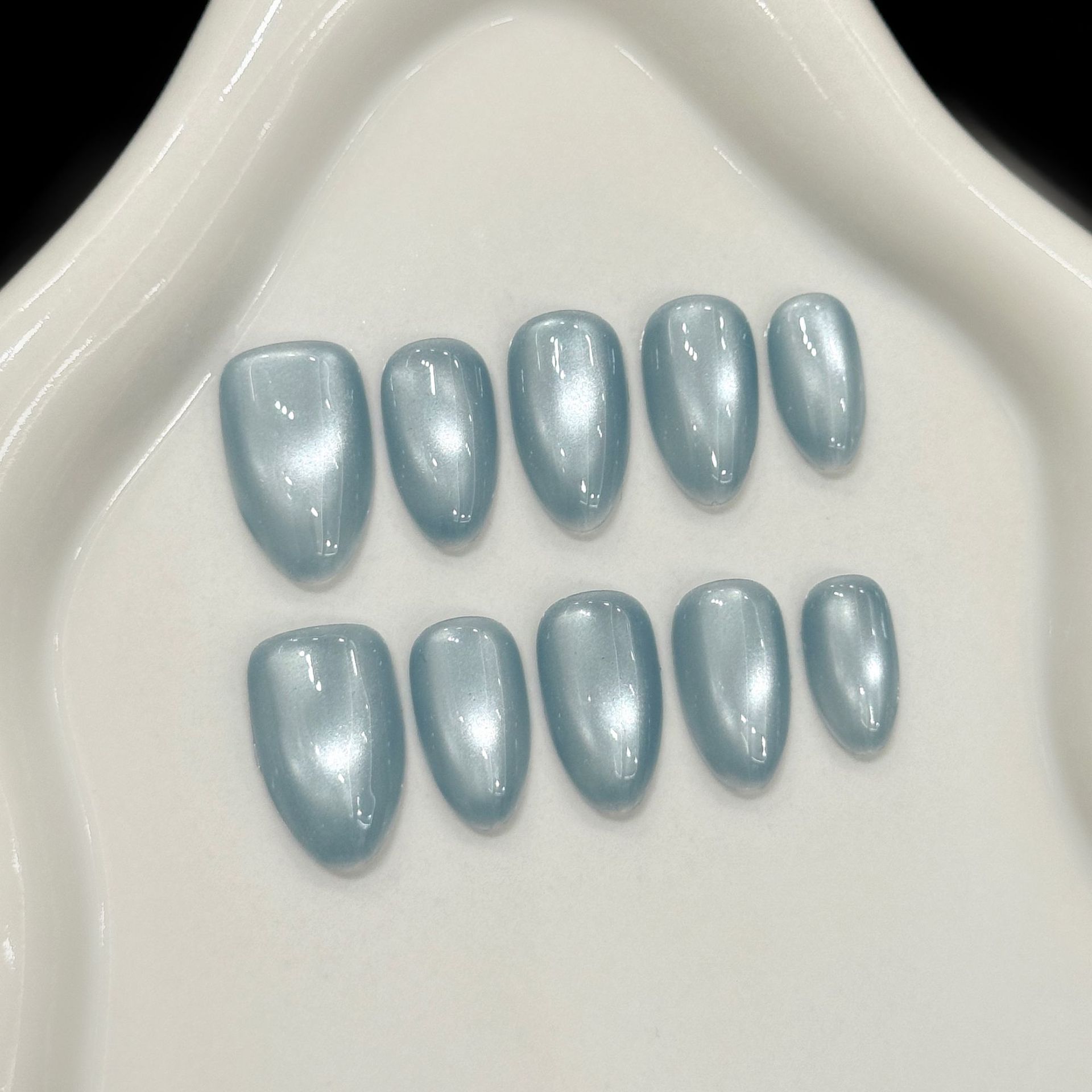10Pcs Blue Cat Eye French Shor - Resin Art And Design ulasan dan harga