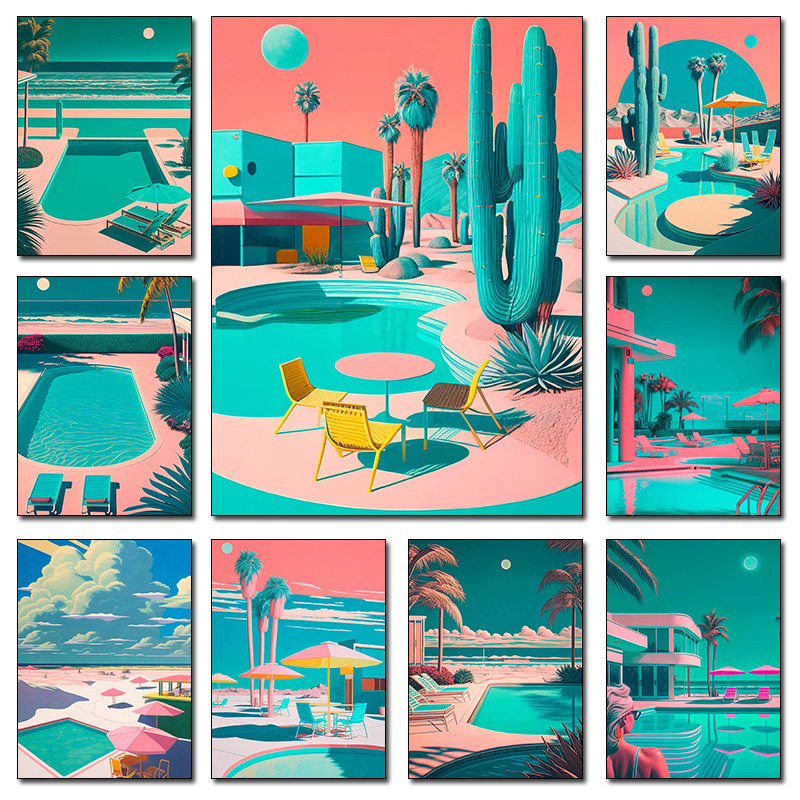 Retro Futuristic Beachside Pal - Resin Art Tree ulasan dan harga