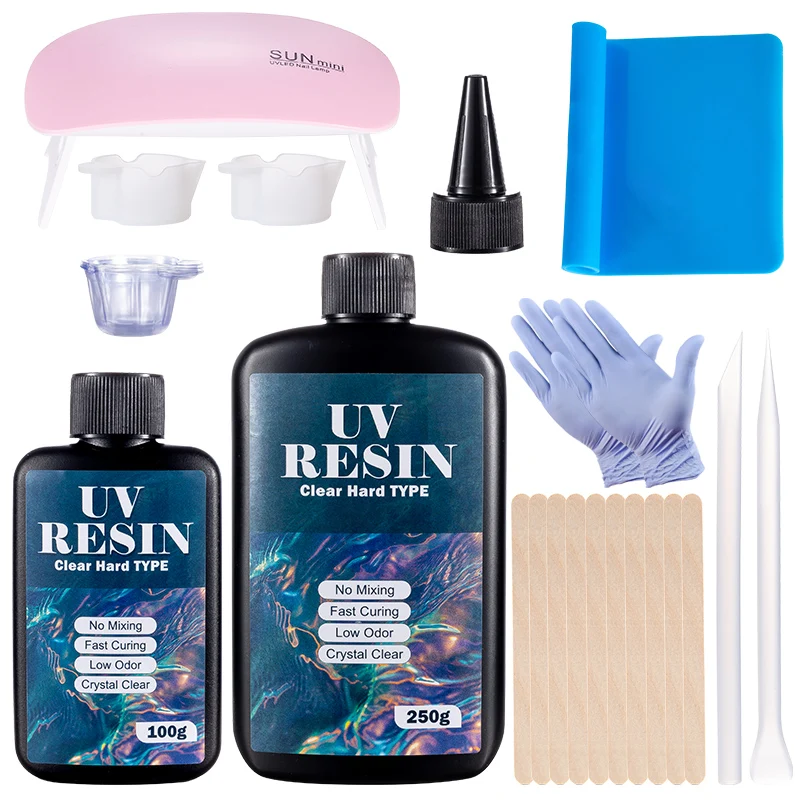 Hard UV Resin Glue Kit Fast Cu - Resin Art Jewellery ulasan dan harga