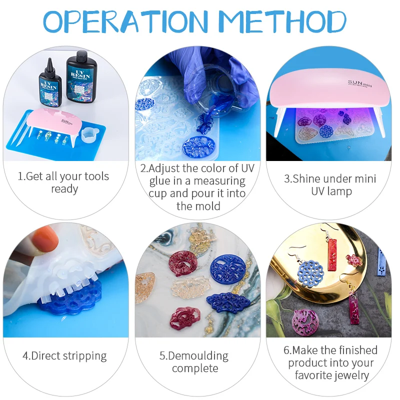 Hard UV Resin Glue Kit Fast Cu - Resin Art Jewellery ulasan dan harga