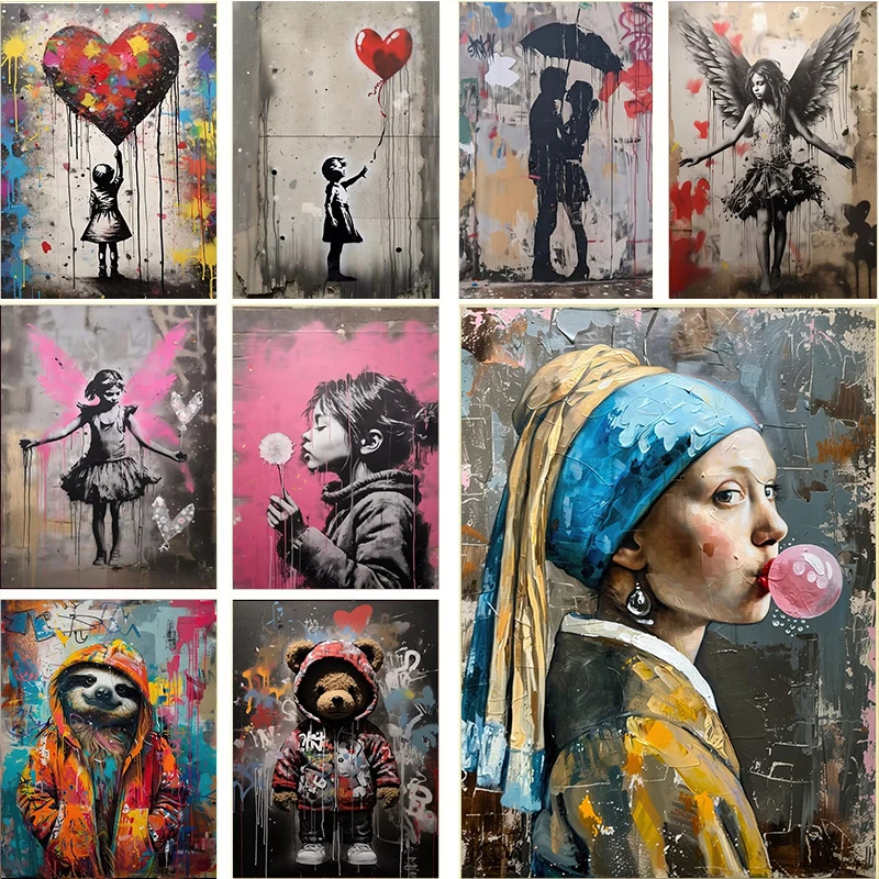 Banksy Graffiti Boy Girl with  - Resin Art On Wall ulasan dan harga