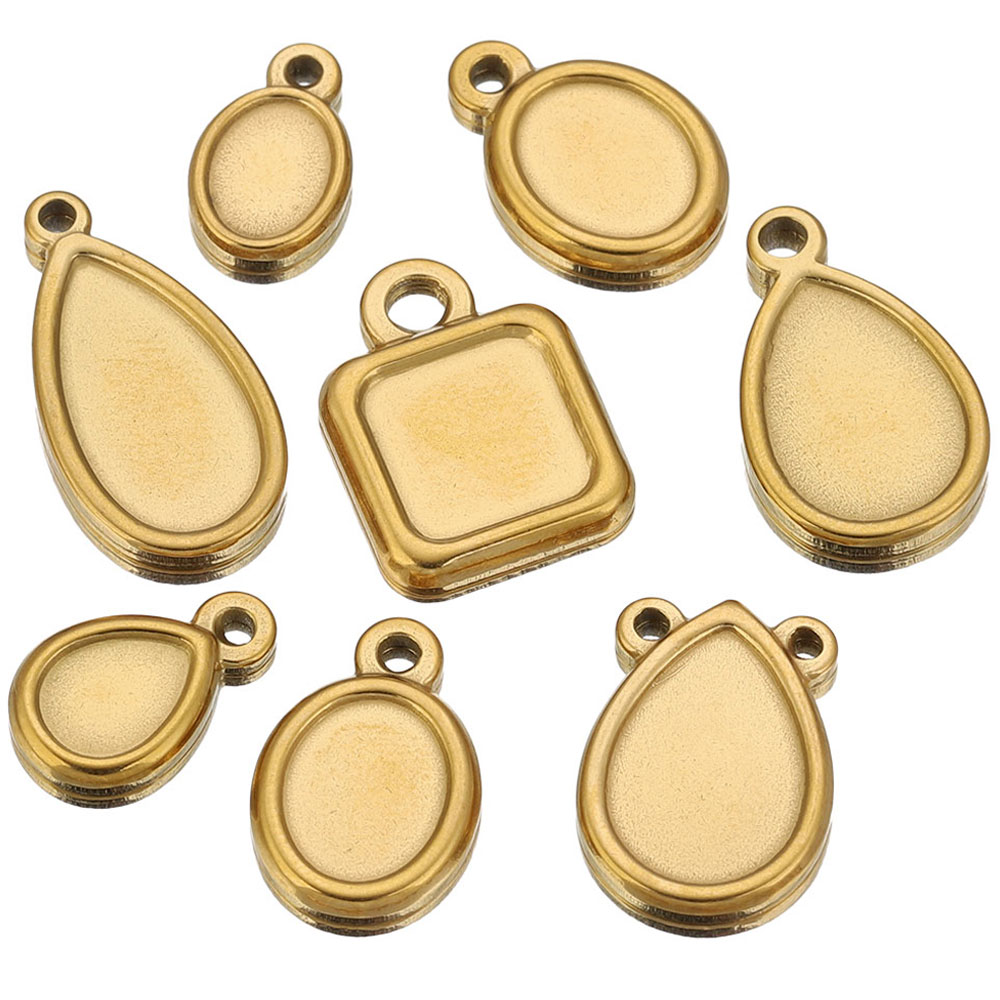 5pcs Stainless Steel Square Dr - Resin Art Jewellery ulasan dan harga