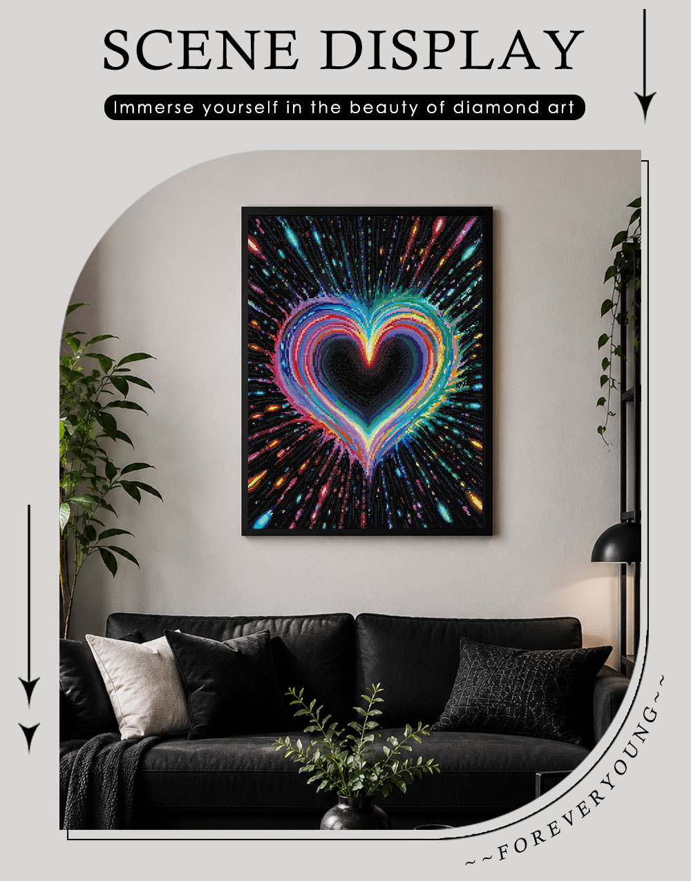 ForeverYoung 43.7×58.3cm Heart - Resin Art On Wall ulasan dan harga
