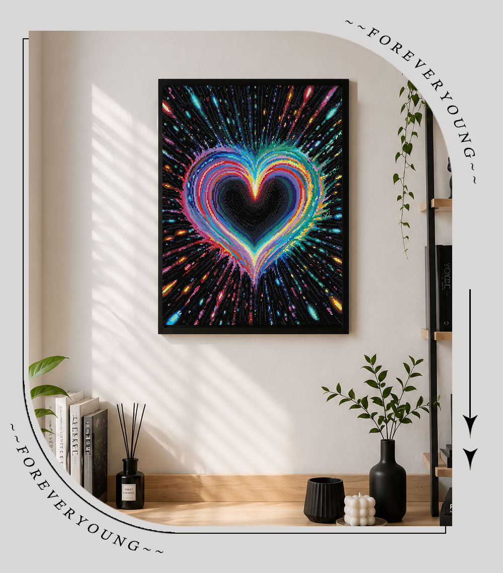 ForeverYoung 43.7×58.3cm Heart - Resin Art On Wall ulasan dan harga