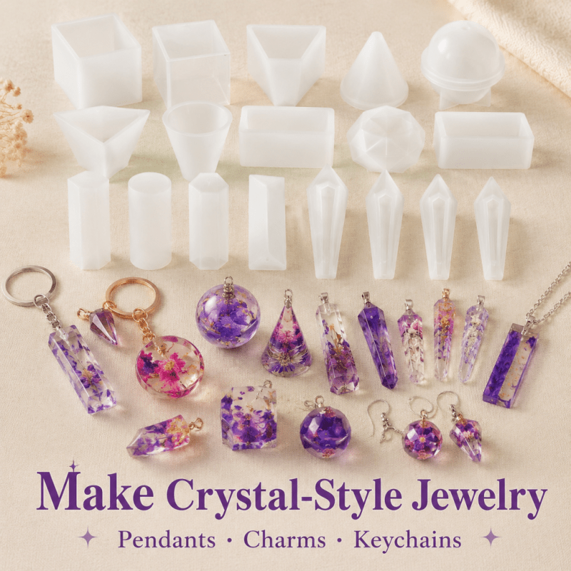 15pcs Crystal Resin Silicone M - Resin Art Jewellery ulasan dan harga