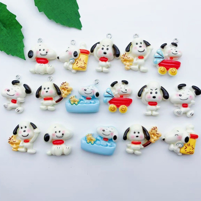 12pcs resin cartoon dog pendan - Resin Art Earrings ulasan dan harga