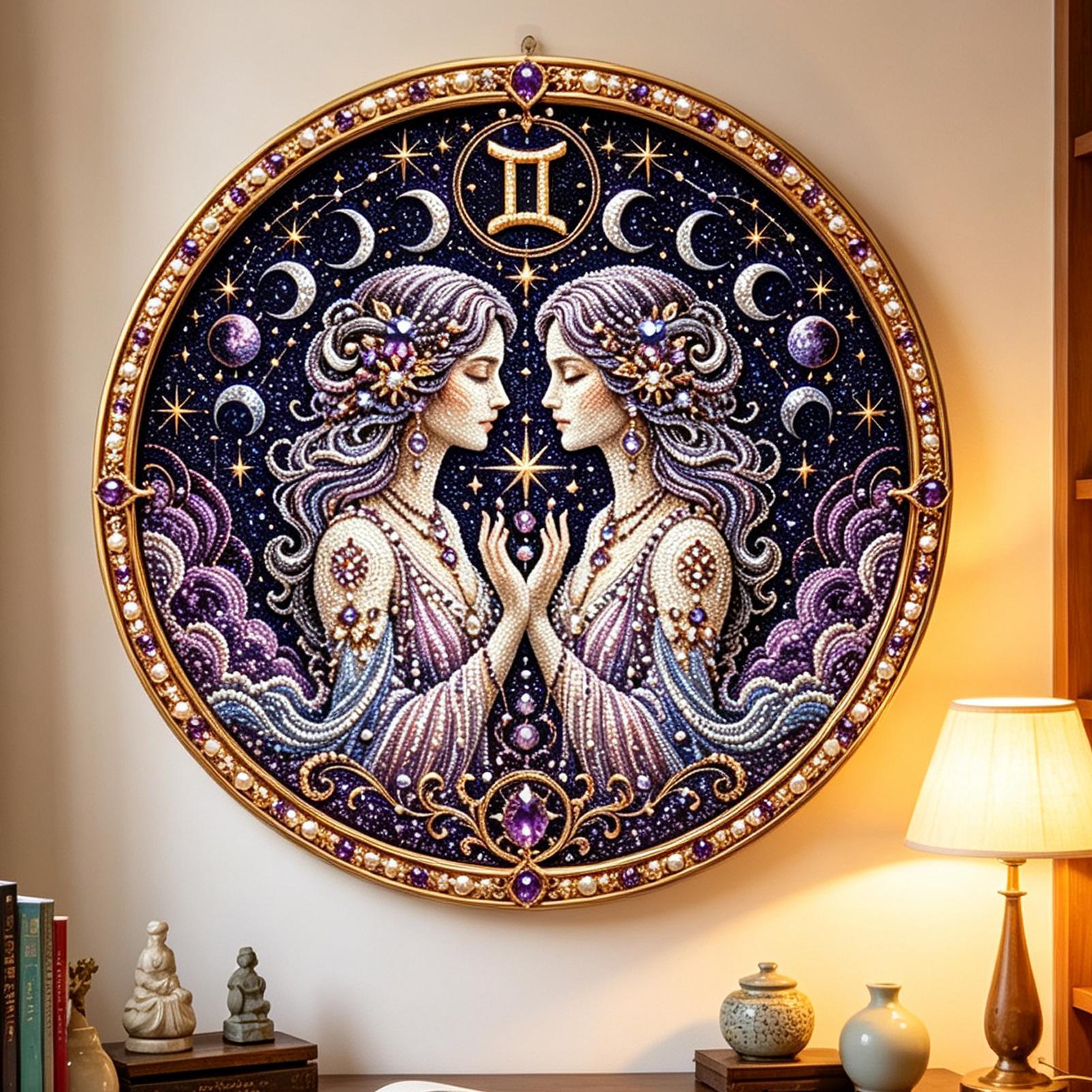 12 Zodiacs Signs Pearl Art Kit - Resin Art On Wall ulasan dan harga