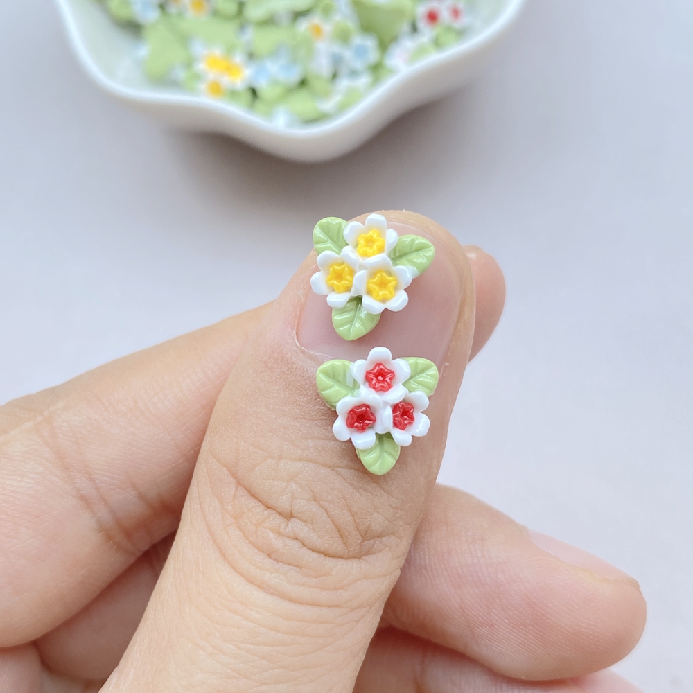 50Pcs Cute Mini Cartoon Flower - Resin Art And Design ulasan dan harga