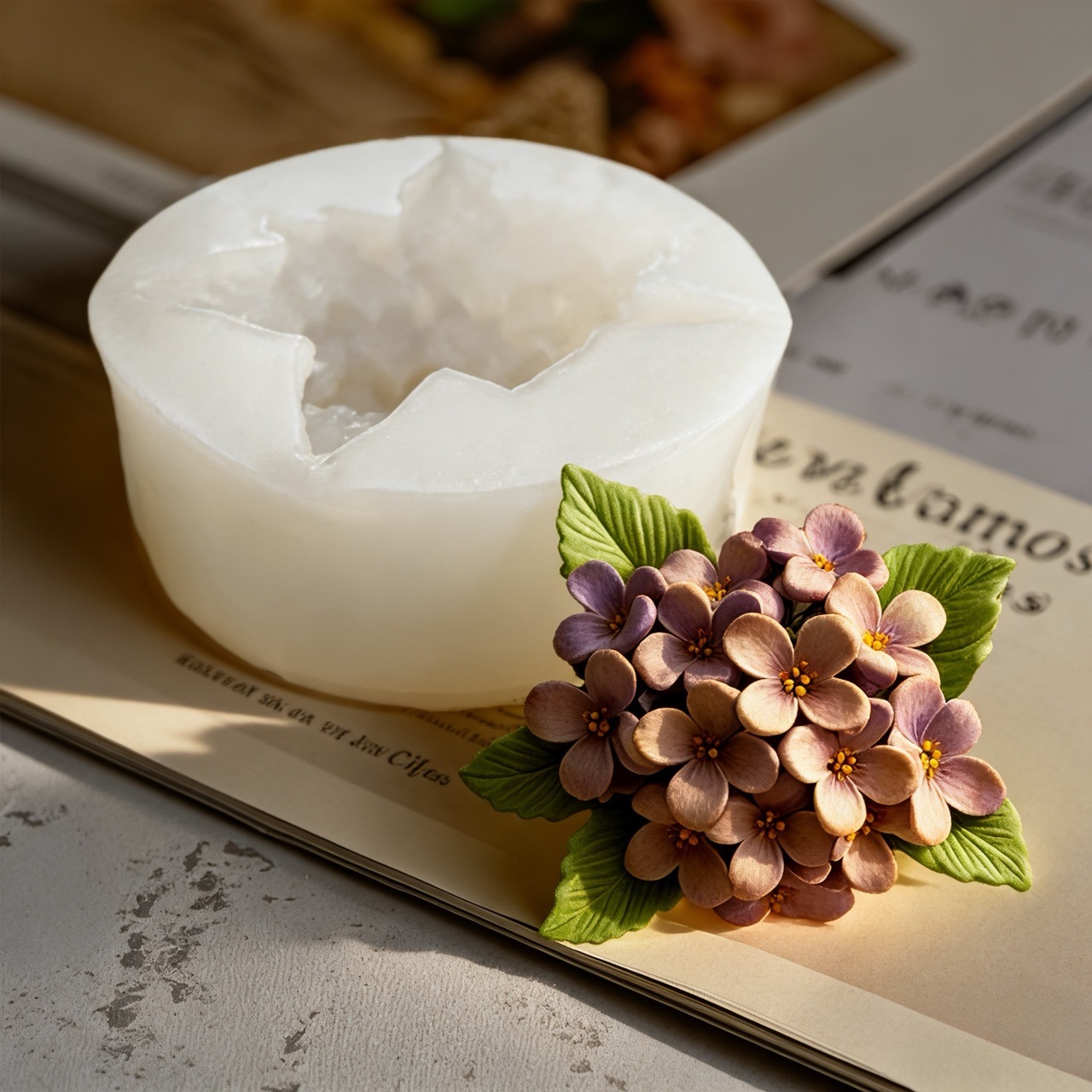 2-Piece 3D Rose and Lilac Sili - Resin Art And Design ulasan dan harga