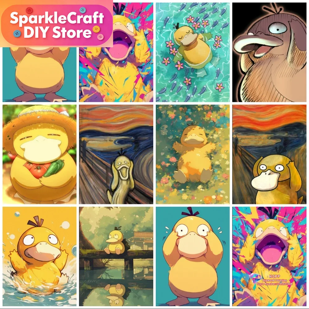 1pc frameless Psyduck Cartoon  - Resin Art On Wall ulasan dan harga