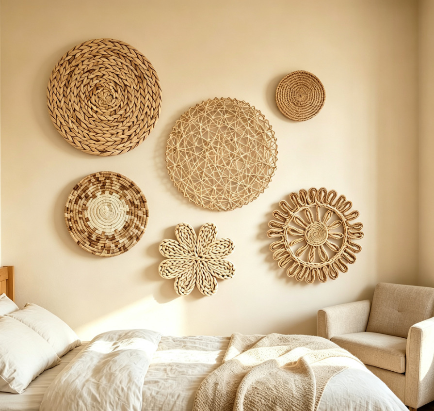 Boho Straw Wall Decor Grass We - Resin Art Aesthetic ulasan dan harga