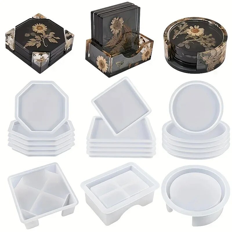 Coaster Resin Molds Set Includ - Resin Art Jewellery ulasan dan harga