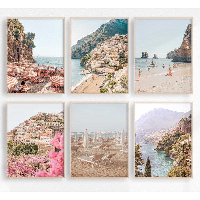 Amalfi Coast Landscape Poster  - Resin Art Aesthetic ulasan dan harga