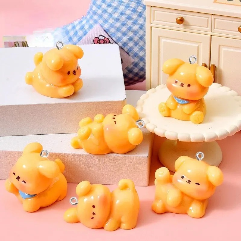 10Pcs Cute Cartoon Dog Acrylic - Resin Art Jewelry Kit ulasan dan harga