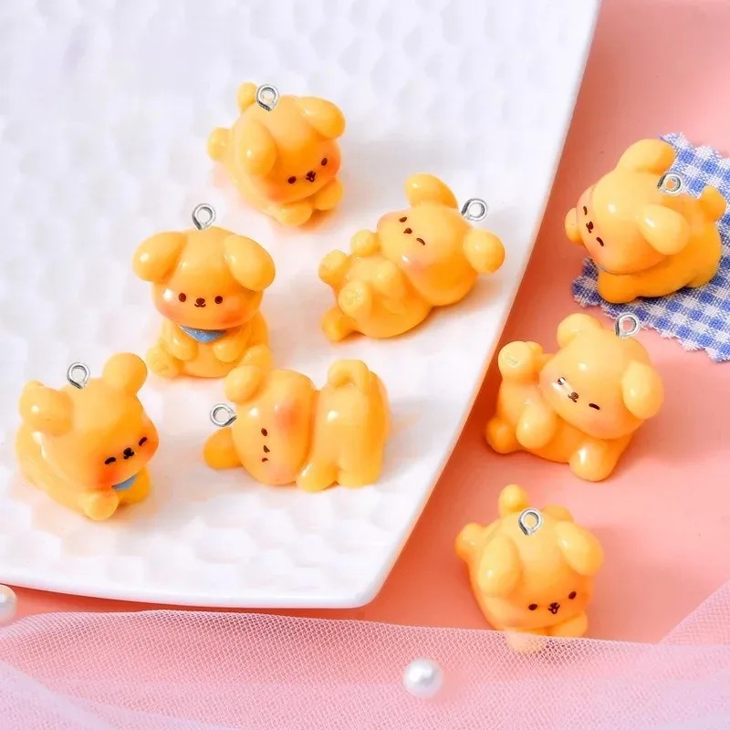 10Pcs Cute Cartoon Dog Acrylic - Resin Art Jewelry Kit ulasan dan harga