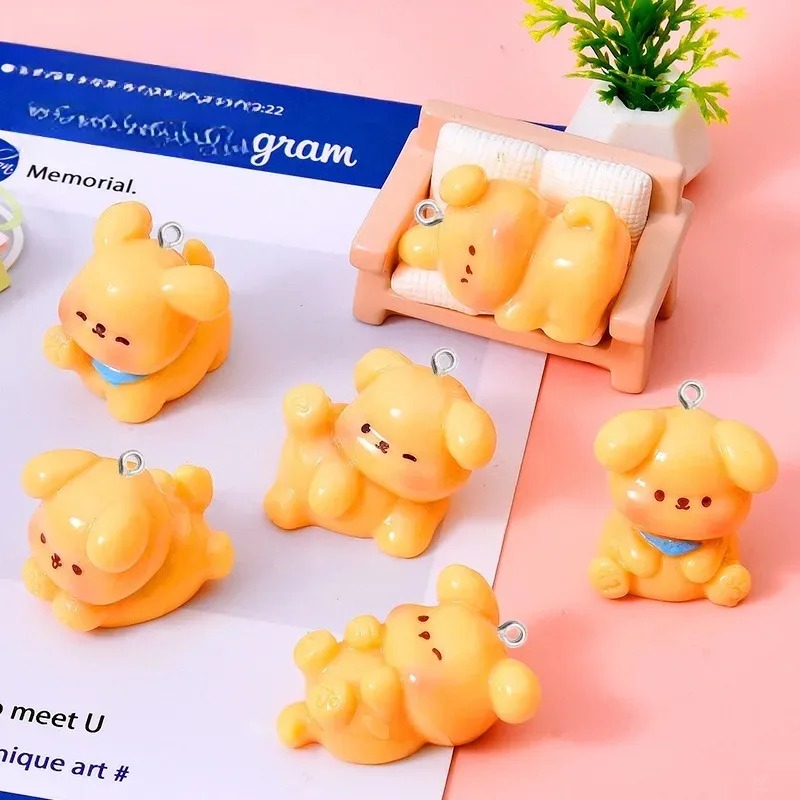10Pcs Cute Cartoon Dog Acrylic - Resin Art Jewelry Kit ulasan dan harga