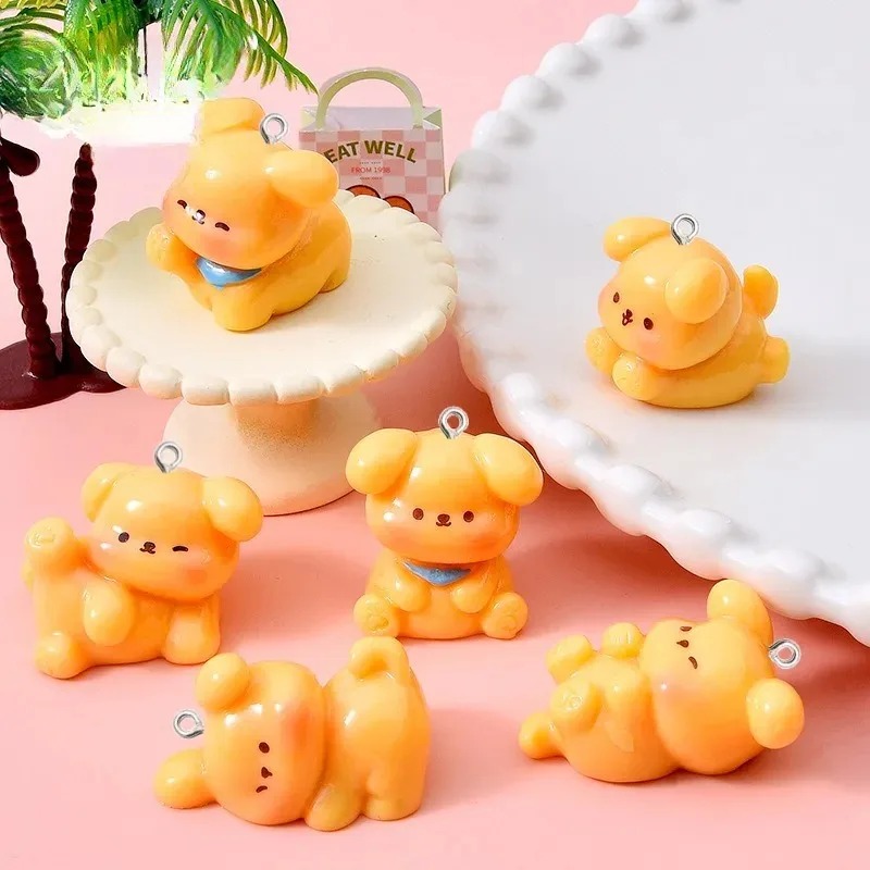 10Pcs Cute Cartoon Dog Acrylic - Resin Art Jewelry Kit ulasan dan harga