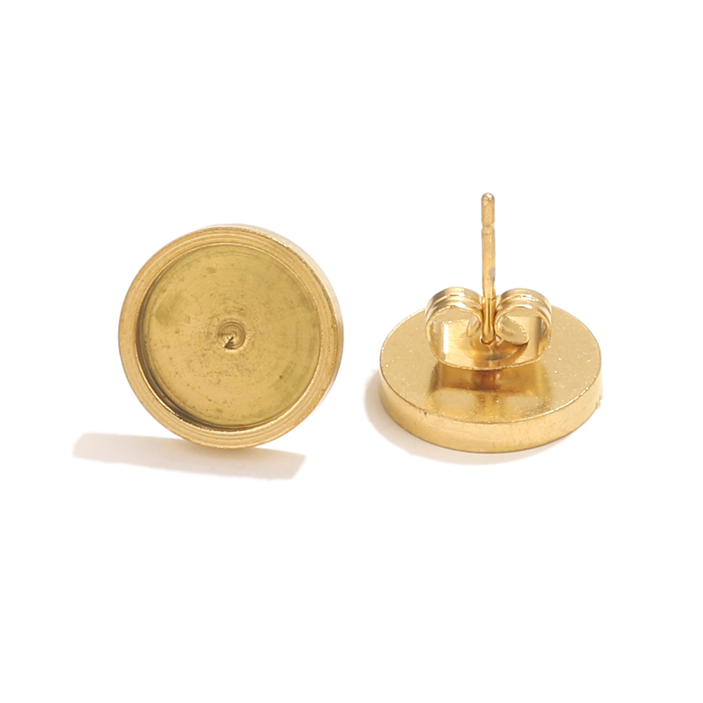 10pcs Stainless Steel Gold Ear - Resin Art Jewellery ulasan dan harga